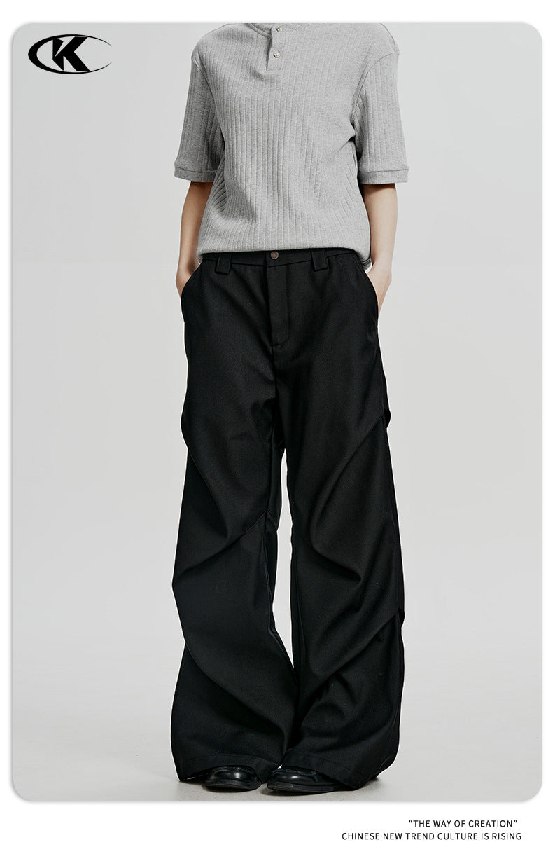 11KN Pleated Straight Leg Trousers