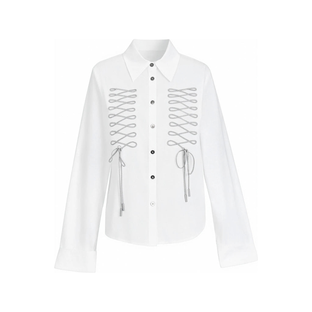 JIKOO Tie-Front Bow Blouse