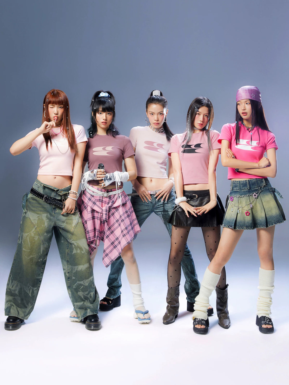 Crying Center Y2K Pink Cropped Fitted Tee