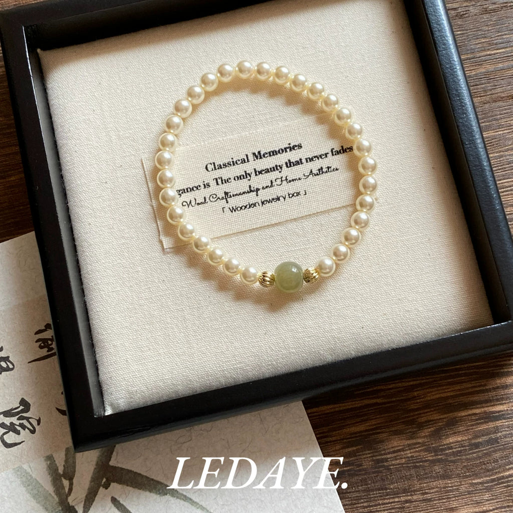 LIDAYE Natural Hetian Jade Pearl Beaded Bracelet