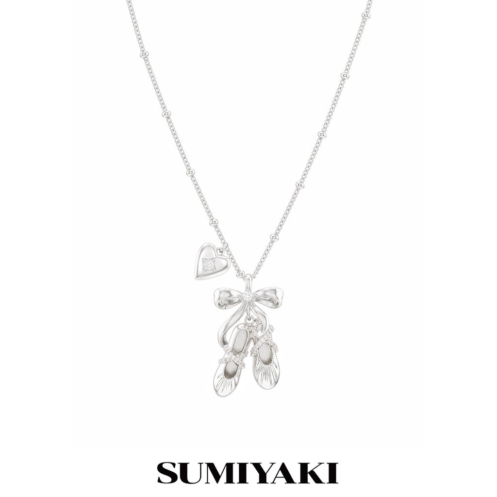 SUMIYAKI Lace Bow Pendant Necklace