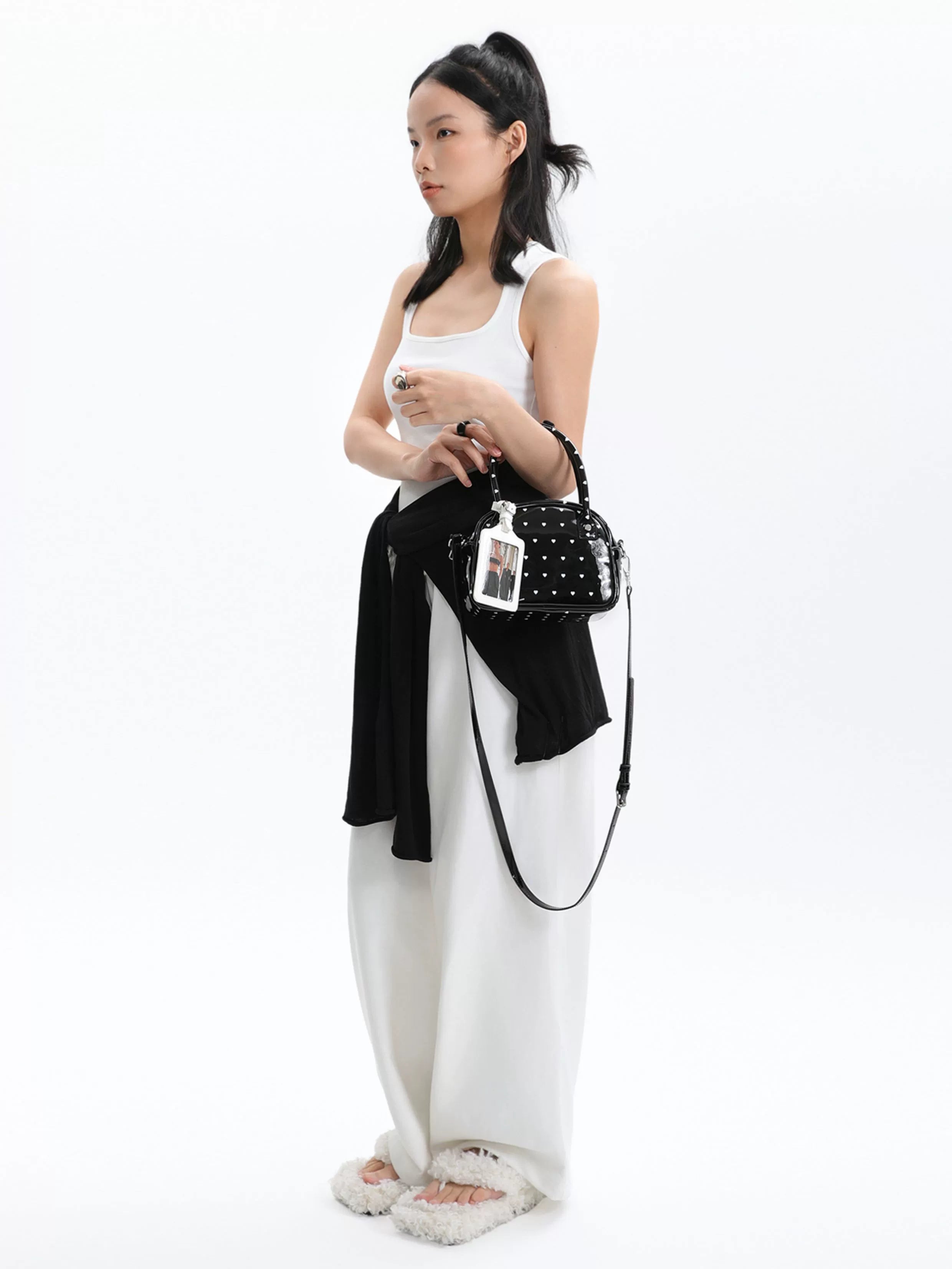 JANDRESS Love Polka Dot Contrasting Color Portable Messenger Small Square Bag