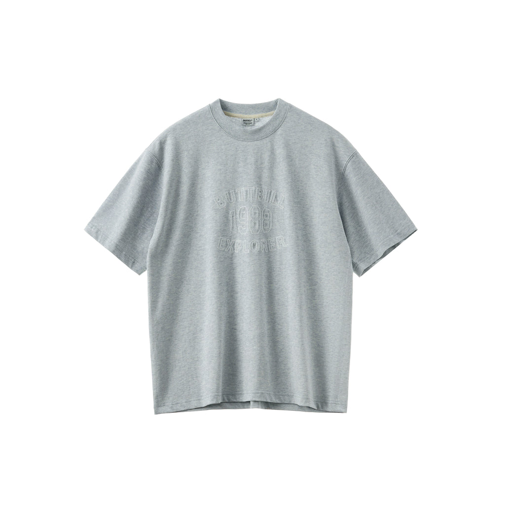 BUTTBILL Vintage 240G Oil Painting Embroidery LOGET Tee