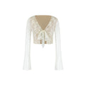 Jim Kennet Lace Jacquard Strap Cardigan High Slit Skirt Set