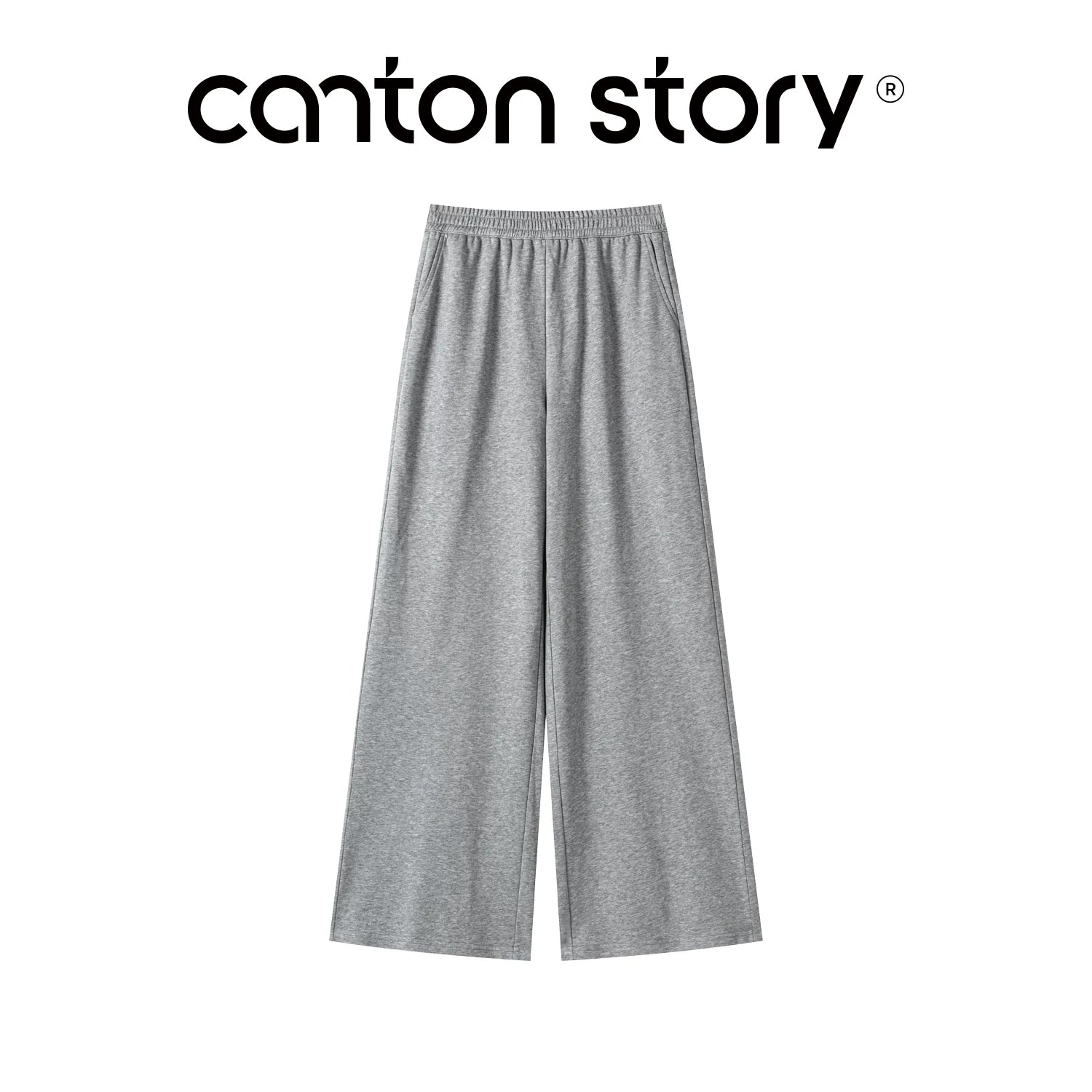 Cantonstory White U-Neck Fitted Long-Sleeve Tee