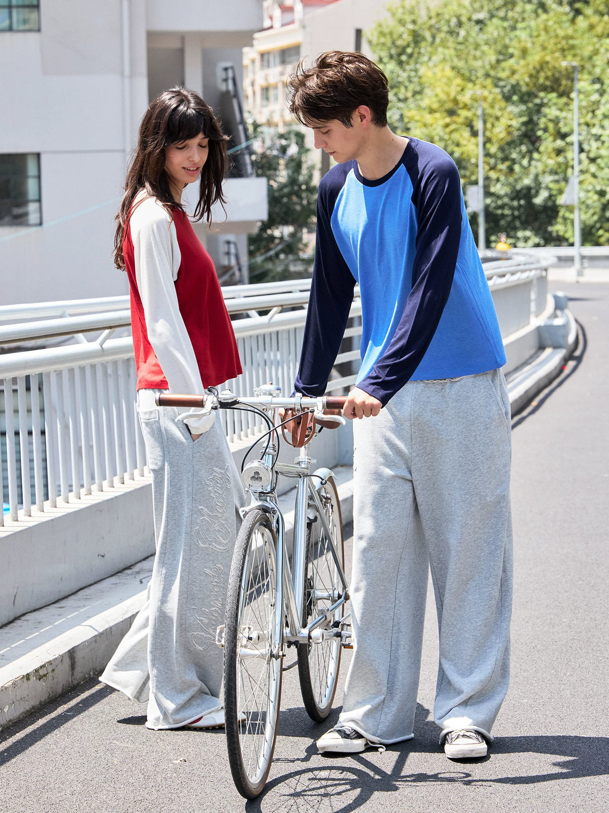 VLABMADE Embroidered Raw-Edge 88% Cotton Relaxed Straight Sweatpants