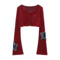 MAMC Star Patch Cropped Slim-Fit Cardigan