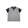 DIMC Striped Contrast Collared Polo Tee