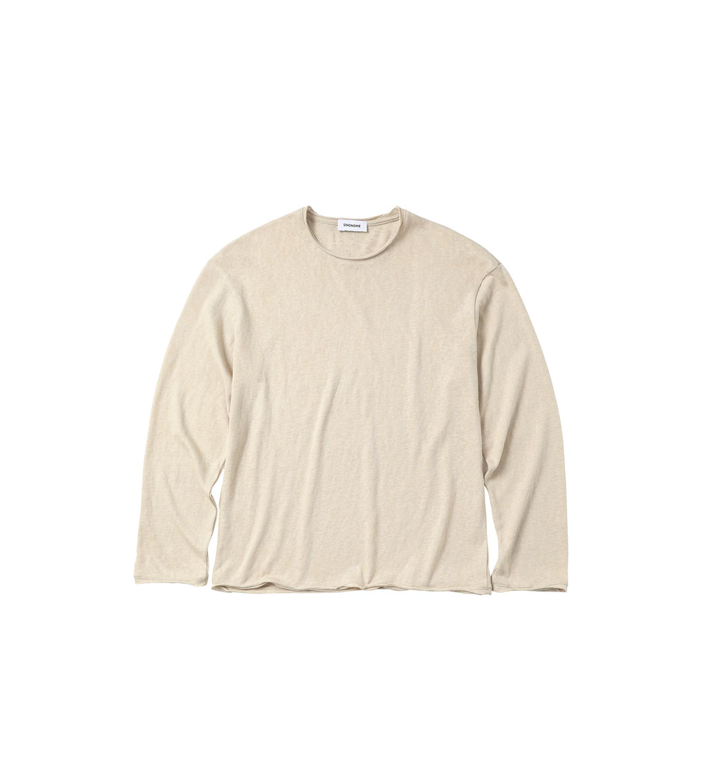 SINONOME Linen-Blend UPF + Relaxed Long-Sleeve Tee