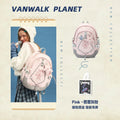 VANWALK Ballet Pink Faux Leather Zip-Top Backpack