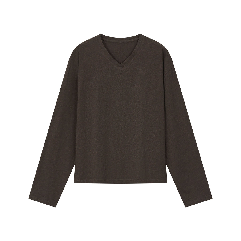 VLABMADE 100% Cotton 150g Breathable Cropped Long-Sleeve Tee