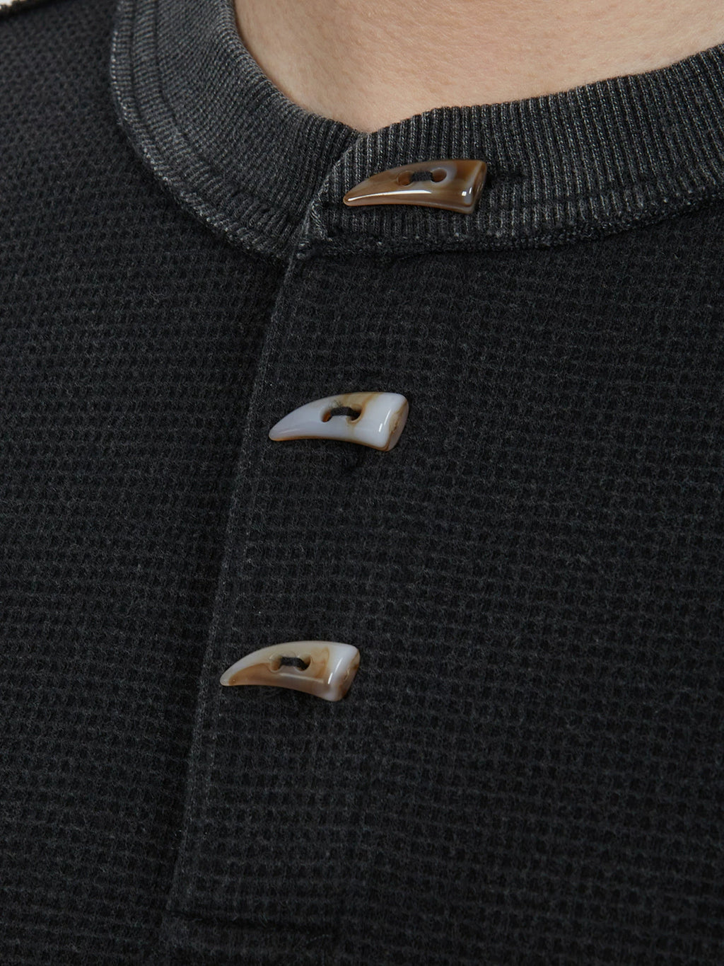 Remedy Vintage Henry Collar Rivet Waffle Long Sleeve