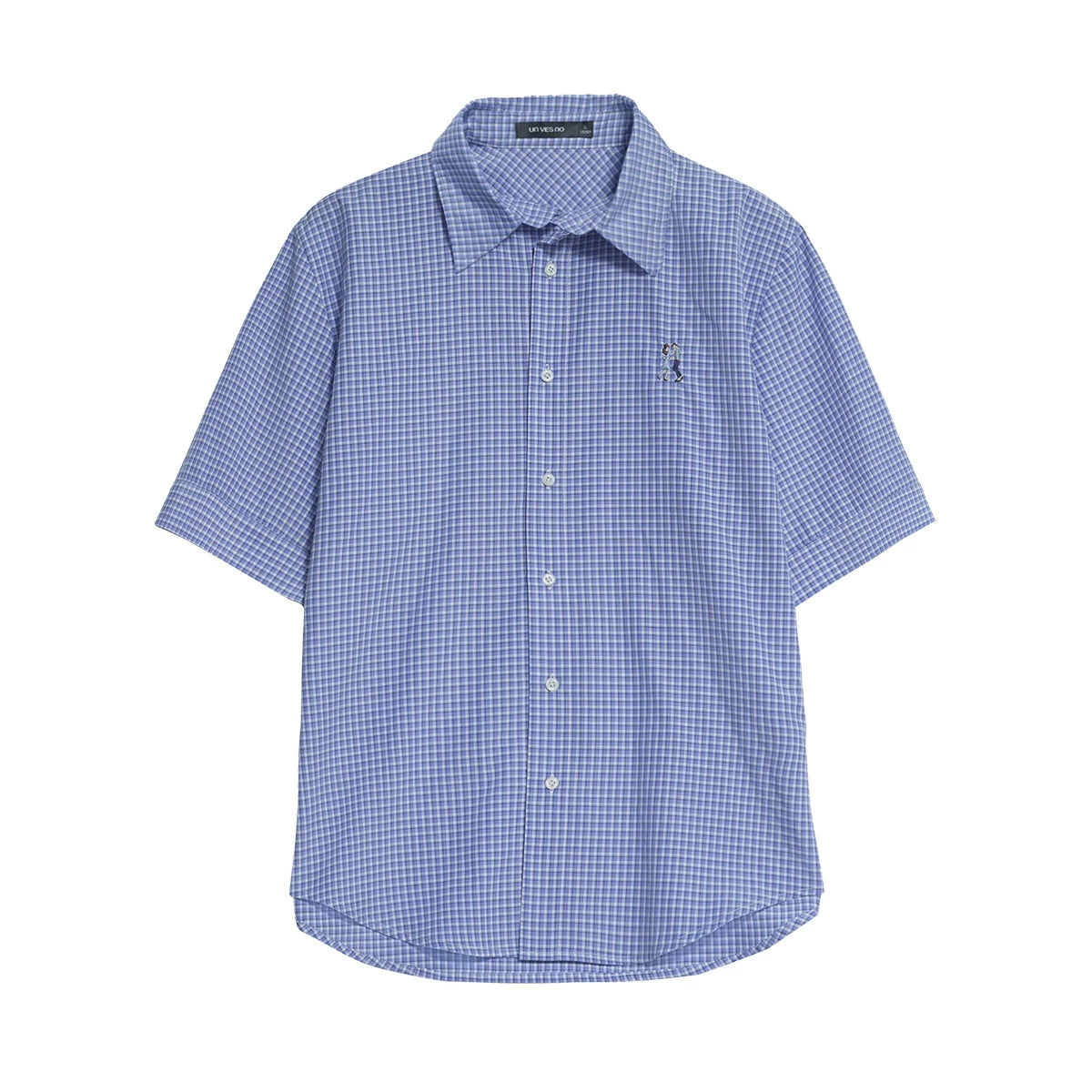 Unvesno Blue-White Plaid 400g Relaxed Shirt