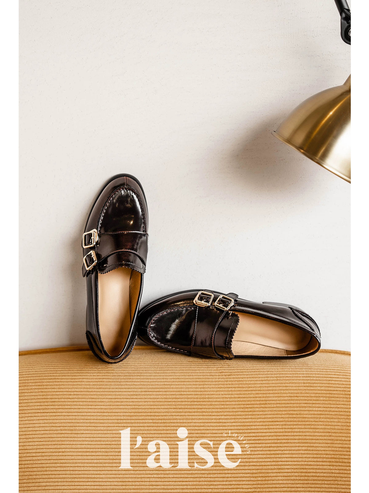 L'aise Leather Handmade Double-Buckle Monk Strap
