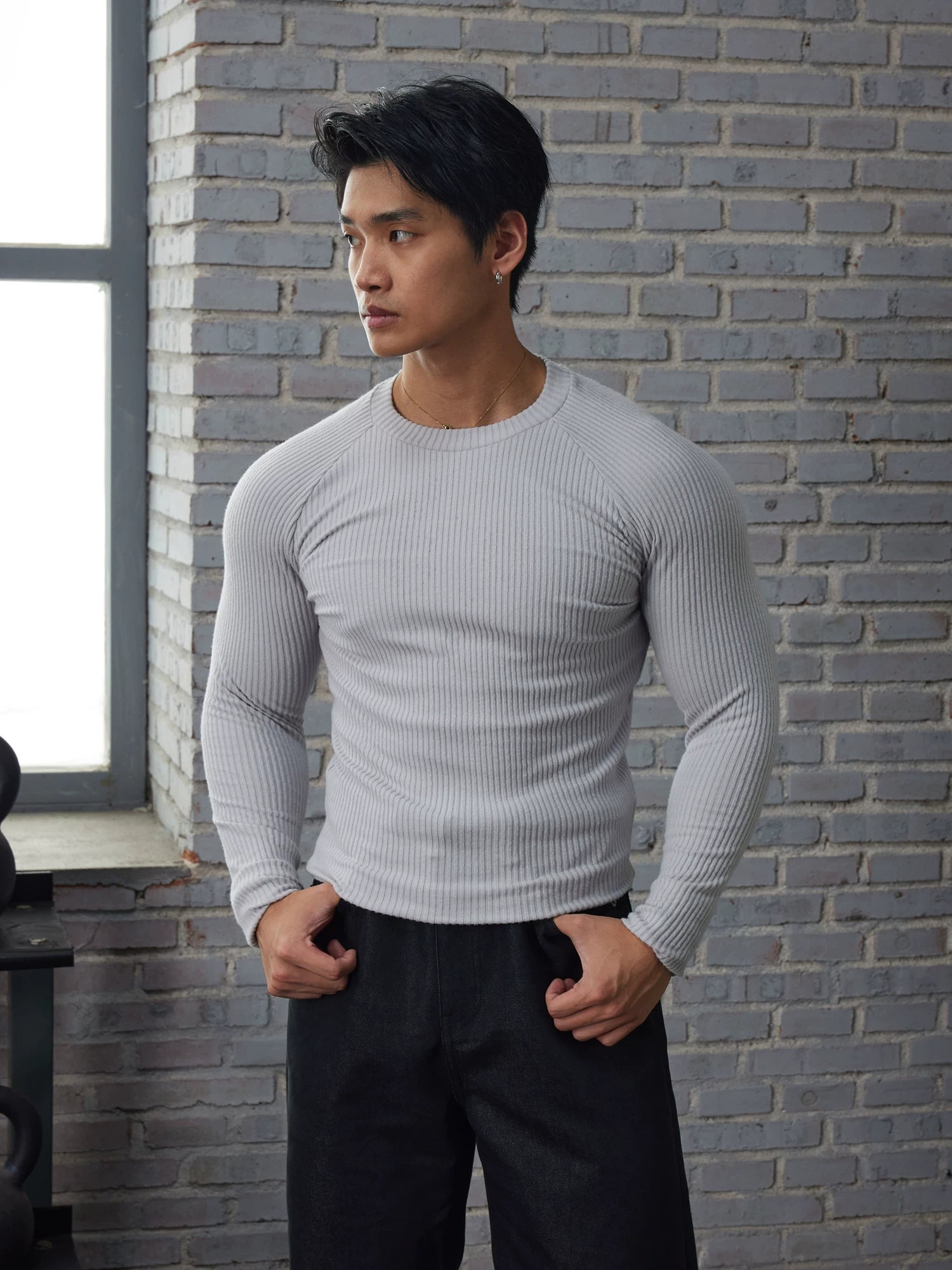 AFTERGLOW Knitted Bottom Casual Slim Sleeve