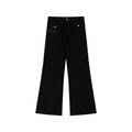 FUNKYFUN Medium and Low Waist Hot-drilled Pinstriped Flared Pants (Clearance)