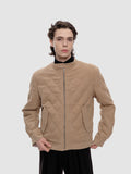 Stay the Night Quilted Plaid Lined Stand Collar Padded Jacket