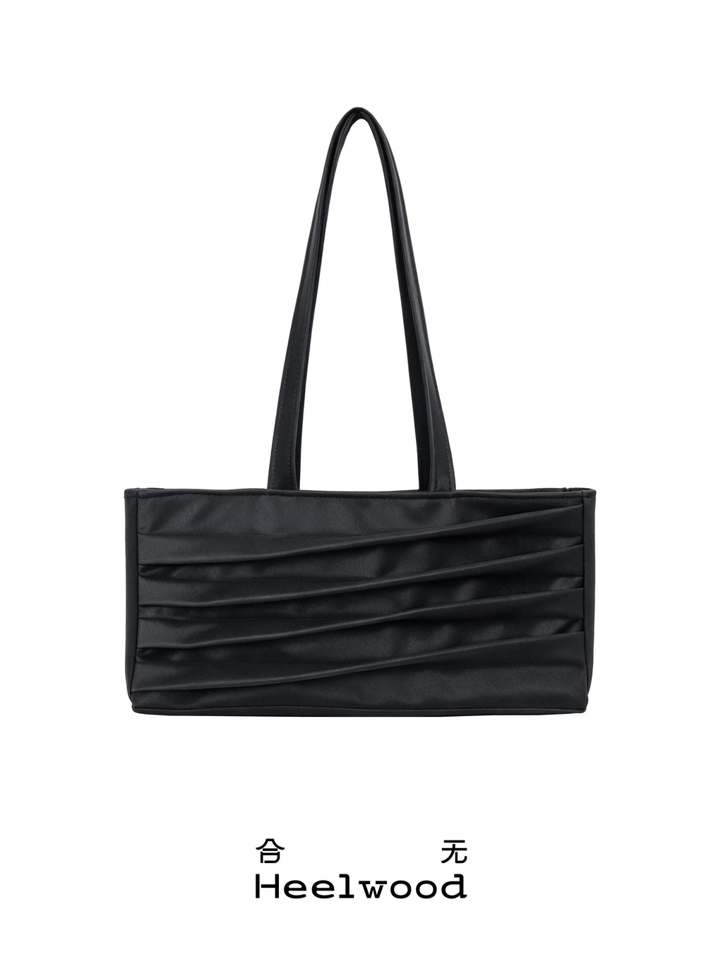 Heelwood Ink Bamboo Faux Leather Zip-Top Shoulder Bag