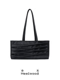 Heelwood Ink Bamboo Faux Leather Zip-Top Shoulder Bag
