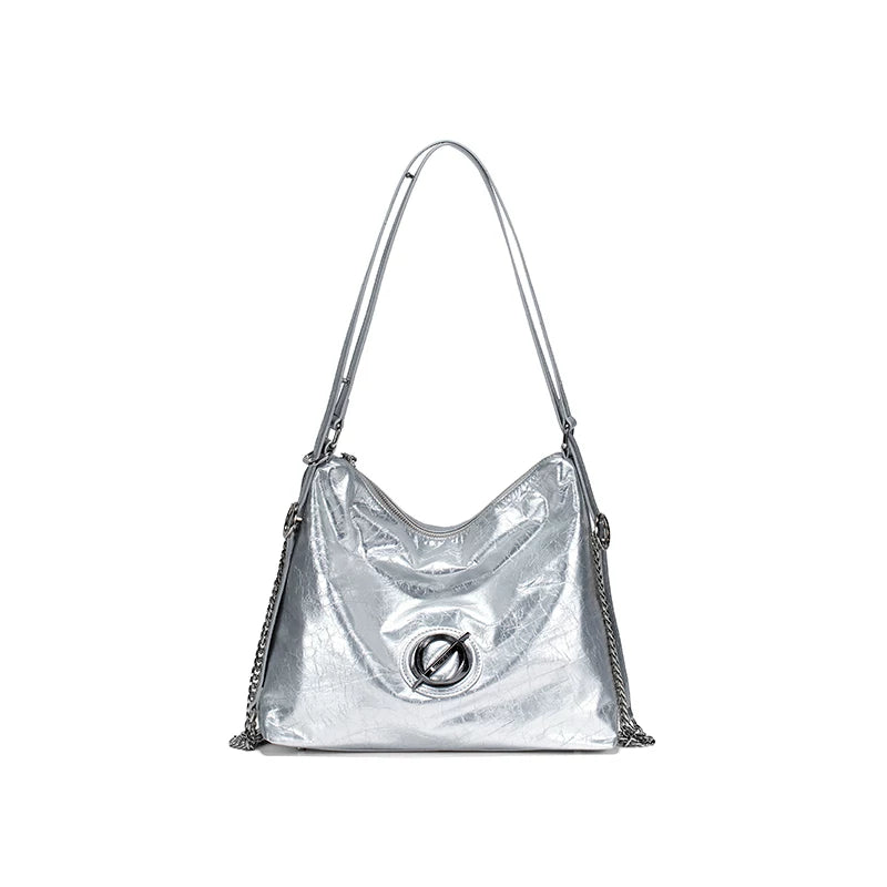 JELLY TOYBOY Black Faux Leather Zip-Top Crossbody Tote