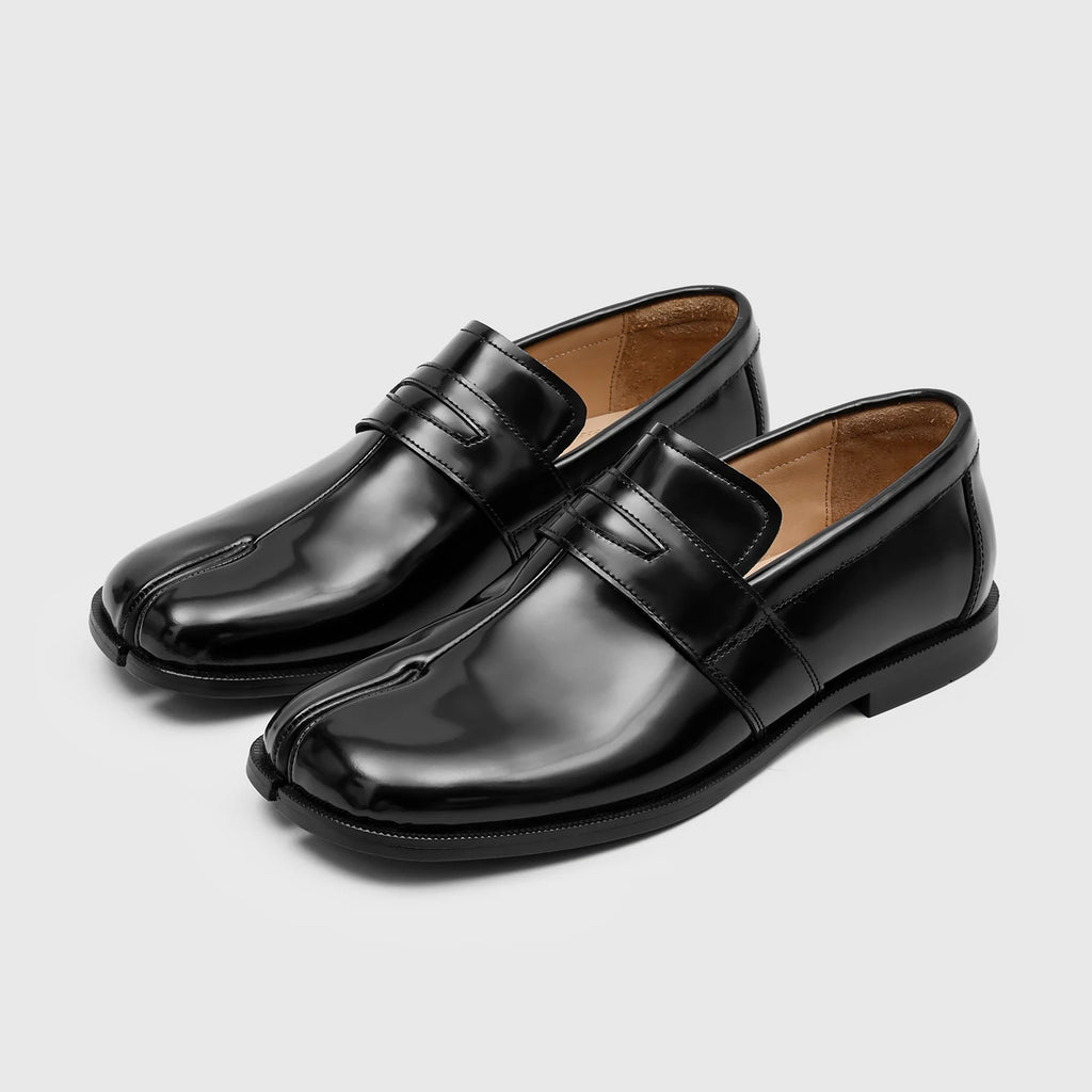 RZAAZ Patent Leather Square-Toe Tabi Slip-On