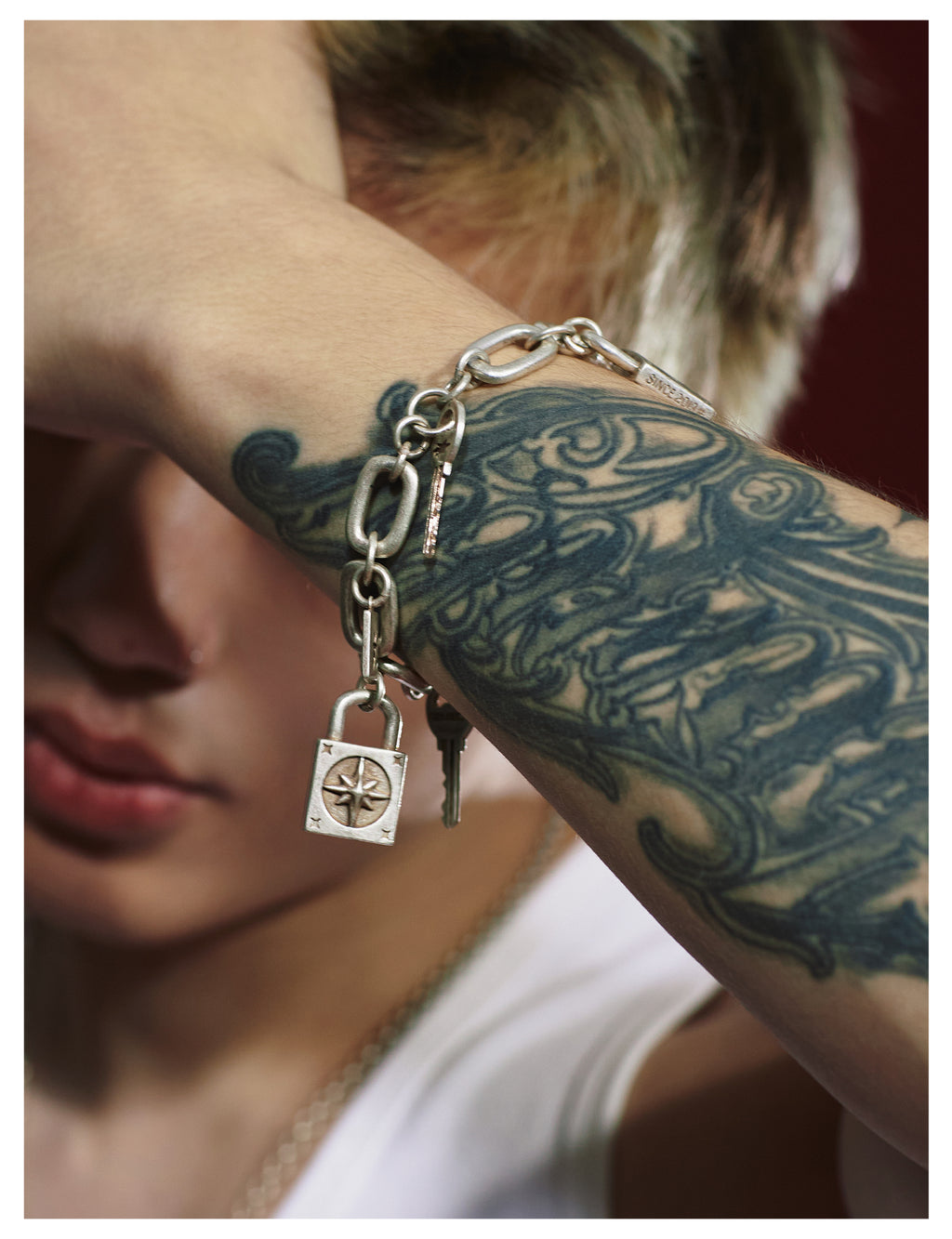 Remedy Vintage Distressed Star Key Lock Bracelet