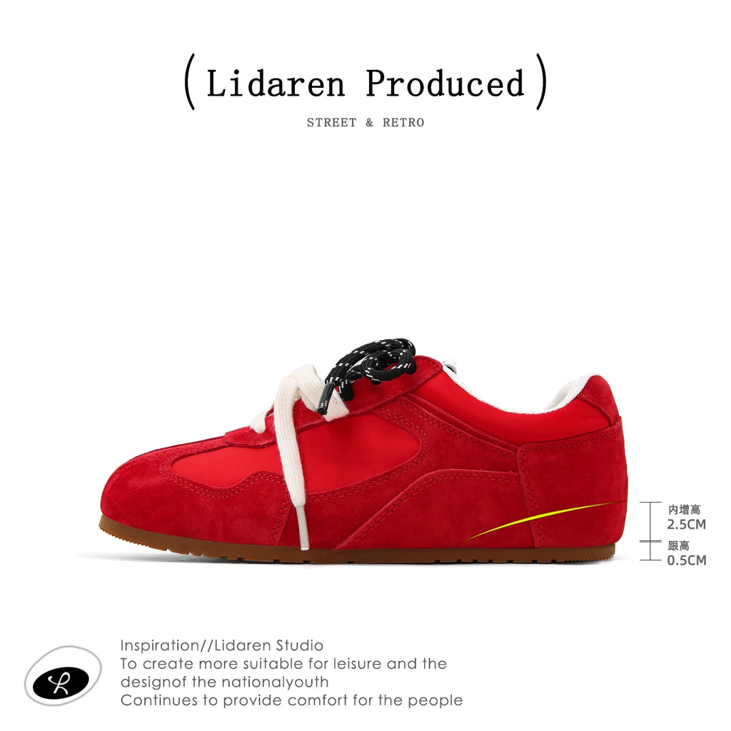 Lidaren Produced Suede Lace-Up German Training Sneaker