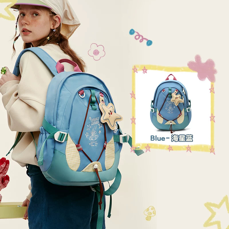 VANWALK Ballet Pink Faux Leather Zip-Top Backpack