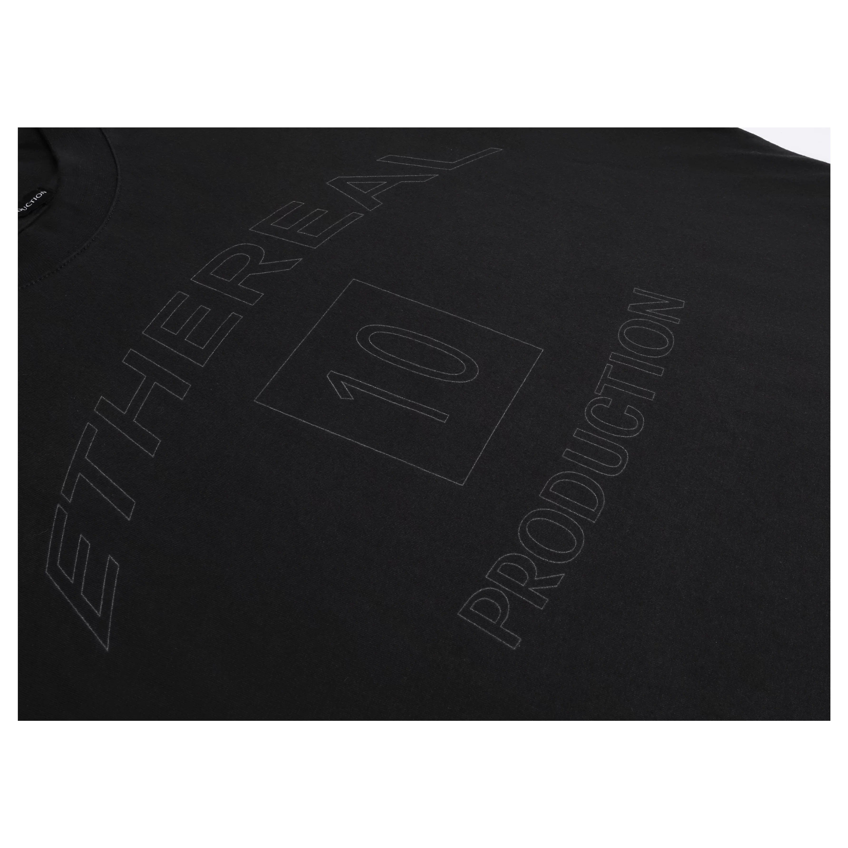 ETHEREAL PRODUCTION Deep Gray Cotton Breathable Wide-Fit Tee