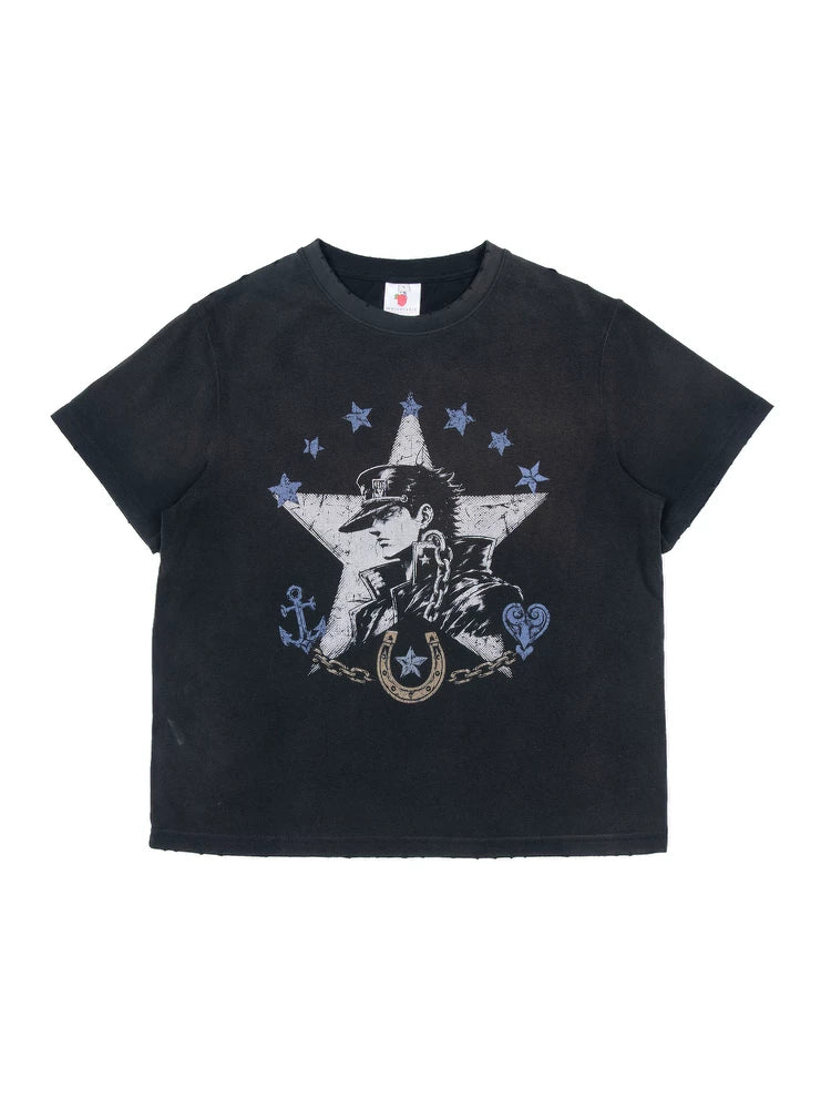 HIGH TABLE JOJO Star Platinum 260g Wrinkle-Resistant Fitted Tee