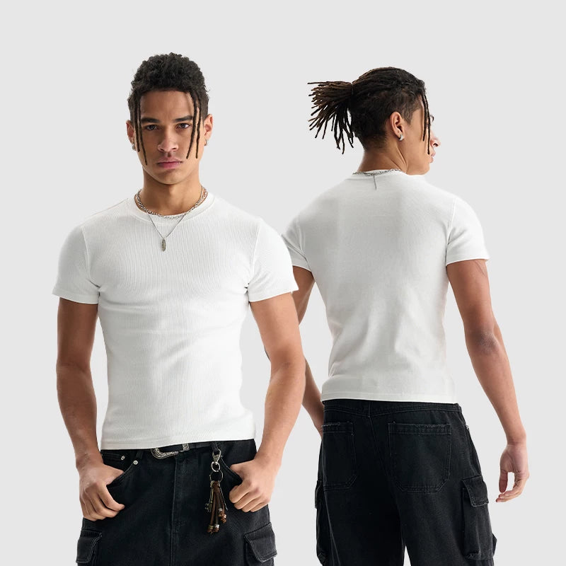 FIVE MEN 220g Stretch Slim Fit Cropped Tee