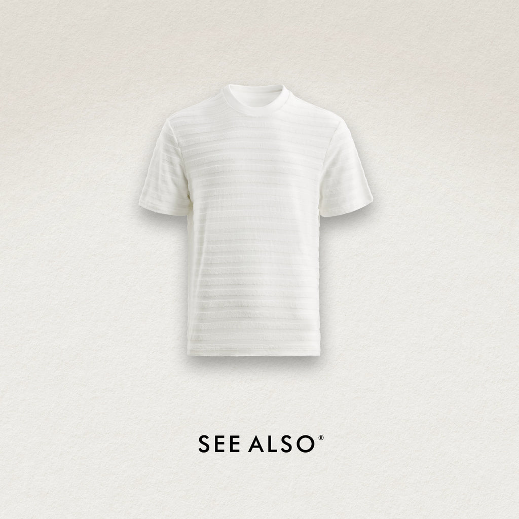 SEE ALSO Striped Jacquard Breathable Crew Neck Tee