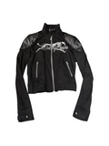 DETW Black Panther Studded Rhinestone Washed Jacket