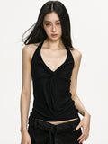 Anna Aneae V-neck Halter Neck Sling Vest