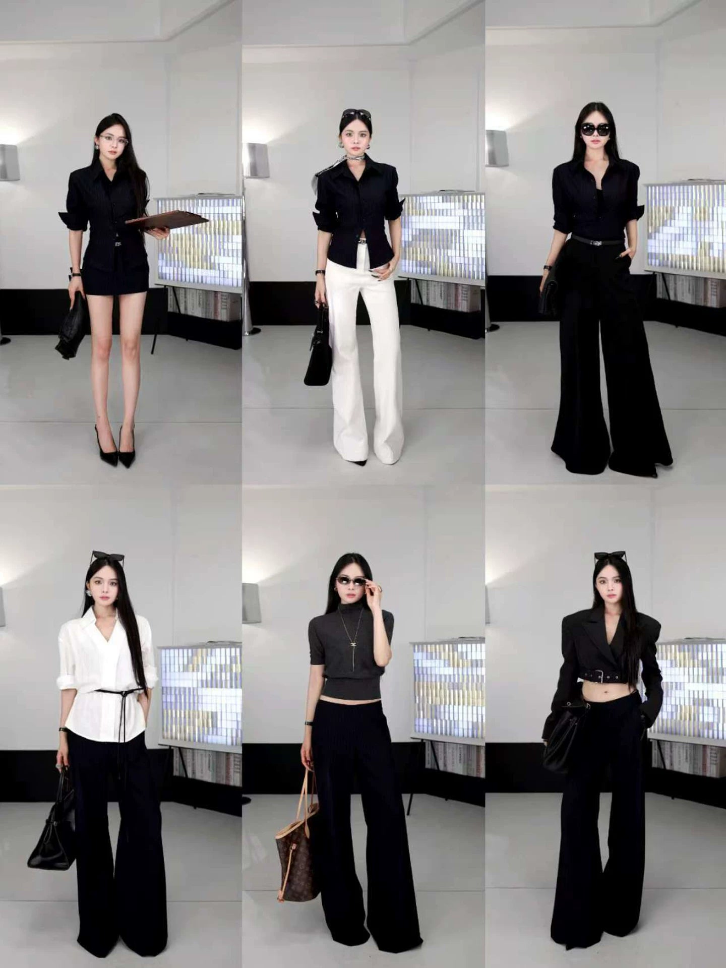 CHUYUQI Waist Striped Royal Sister High-end Shirt Flared Pants Set