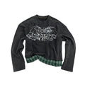 LUUUCAM Distressed Washed Cropped Hoodie