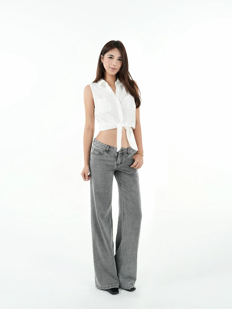 Jim Kennet Vintage Tie Sleeveless Short Shirt