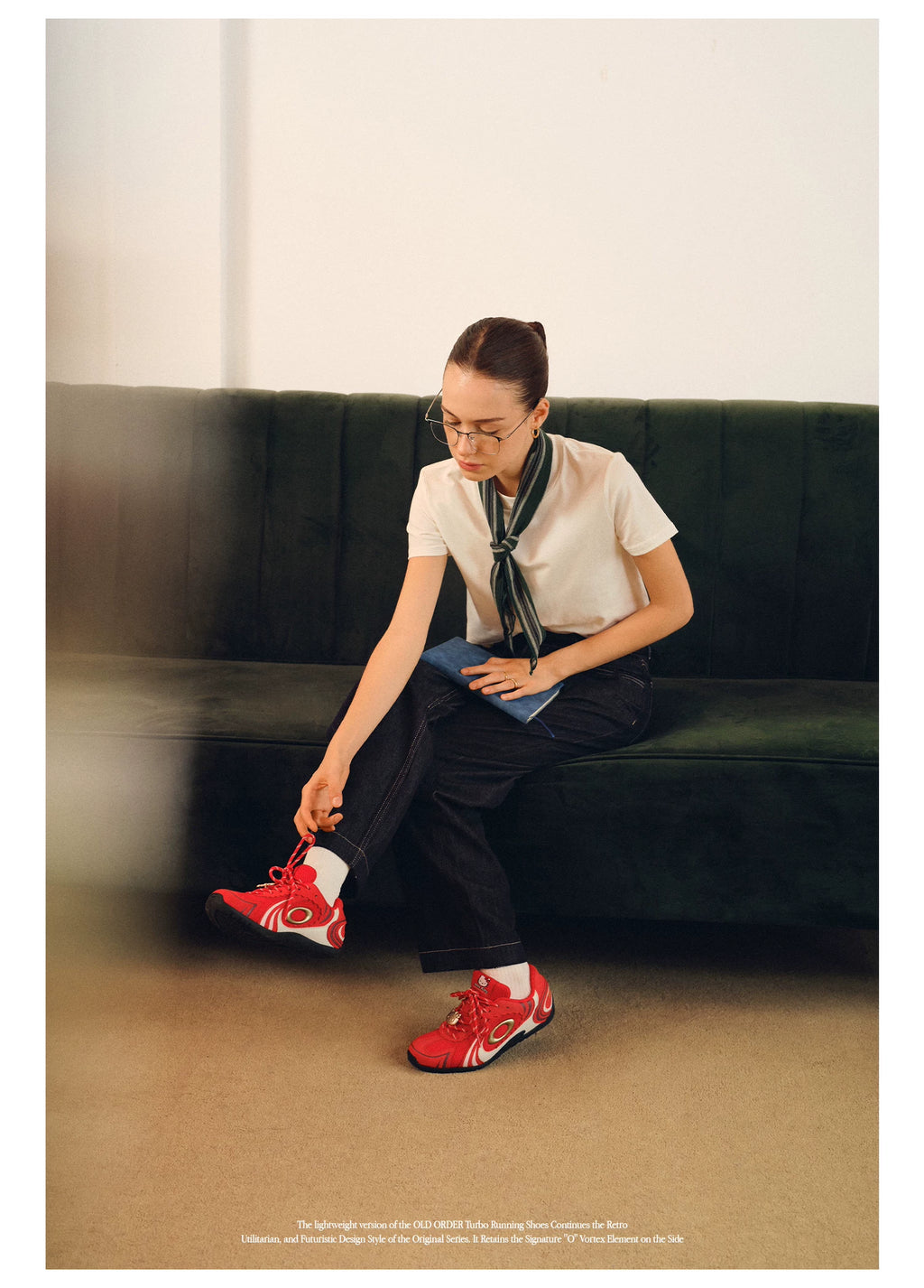 OLD ORDER Hello Kitty Red Suede Lace-Up Sneaker