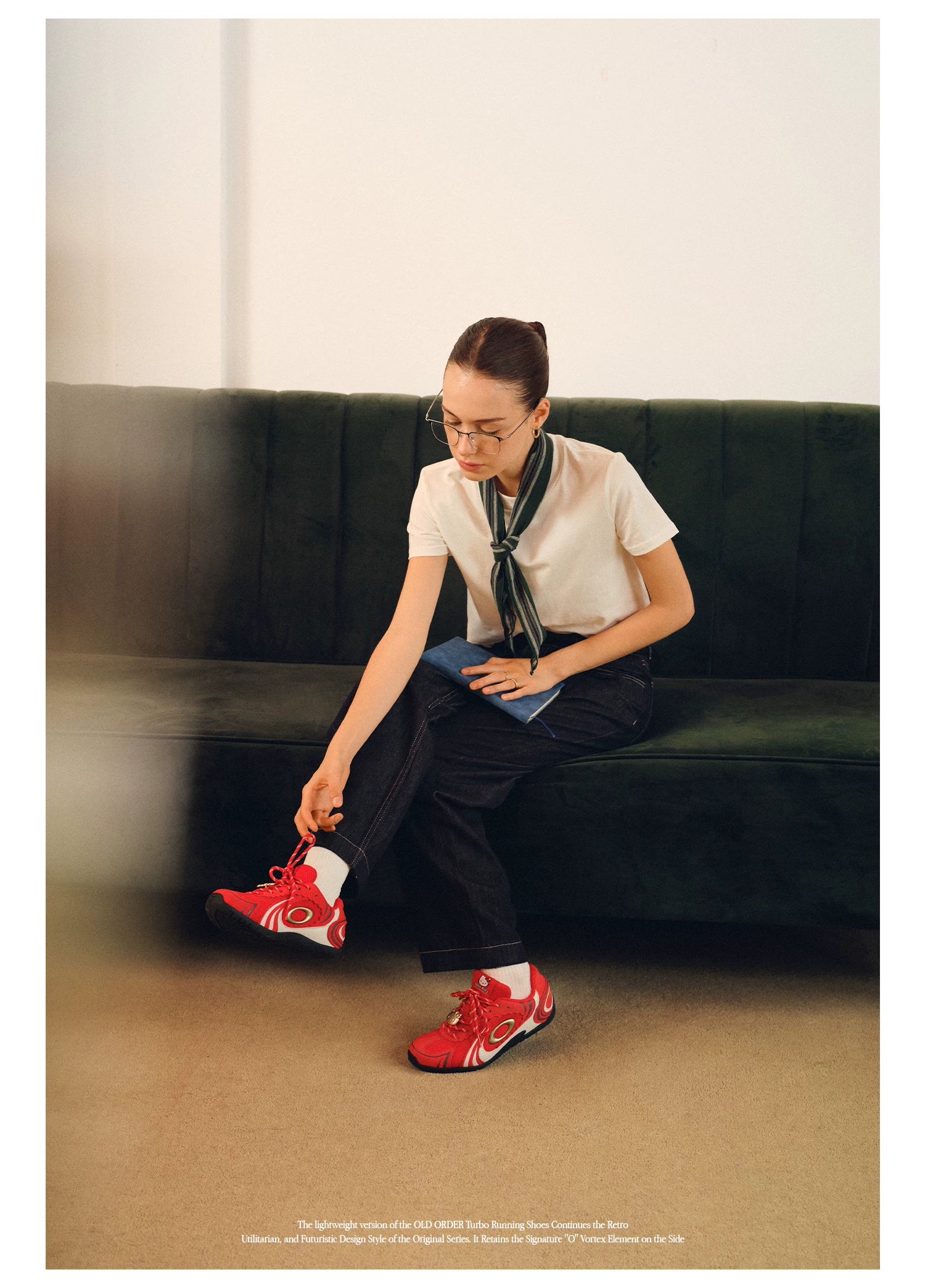 OLD ORDER Hello Kitty Red Suede Lace-Up Sneaker