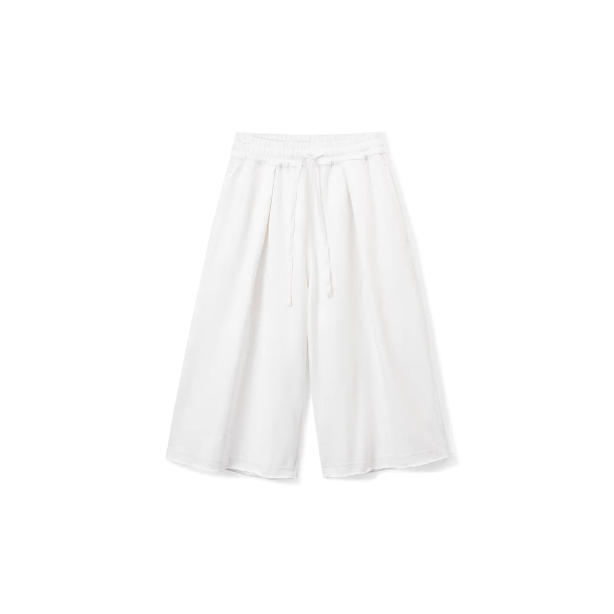 SUPERTOFU Wide-Leg Rolled-Hem Elastic Waist Capri Sweatpants