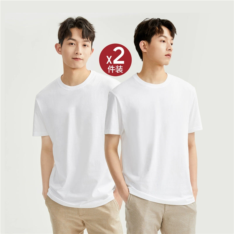 Giordano -Pack Solid Cotton Crew Neck Tee