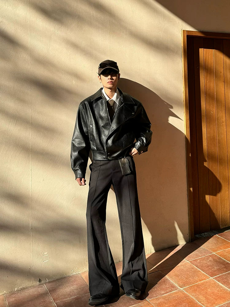DM Tenacious Deconstructed Lapel Leather Jacket