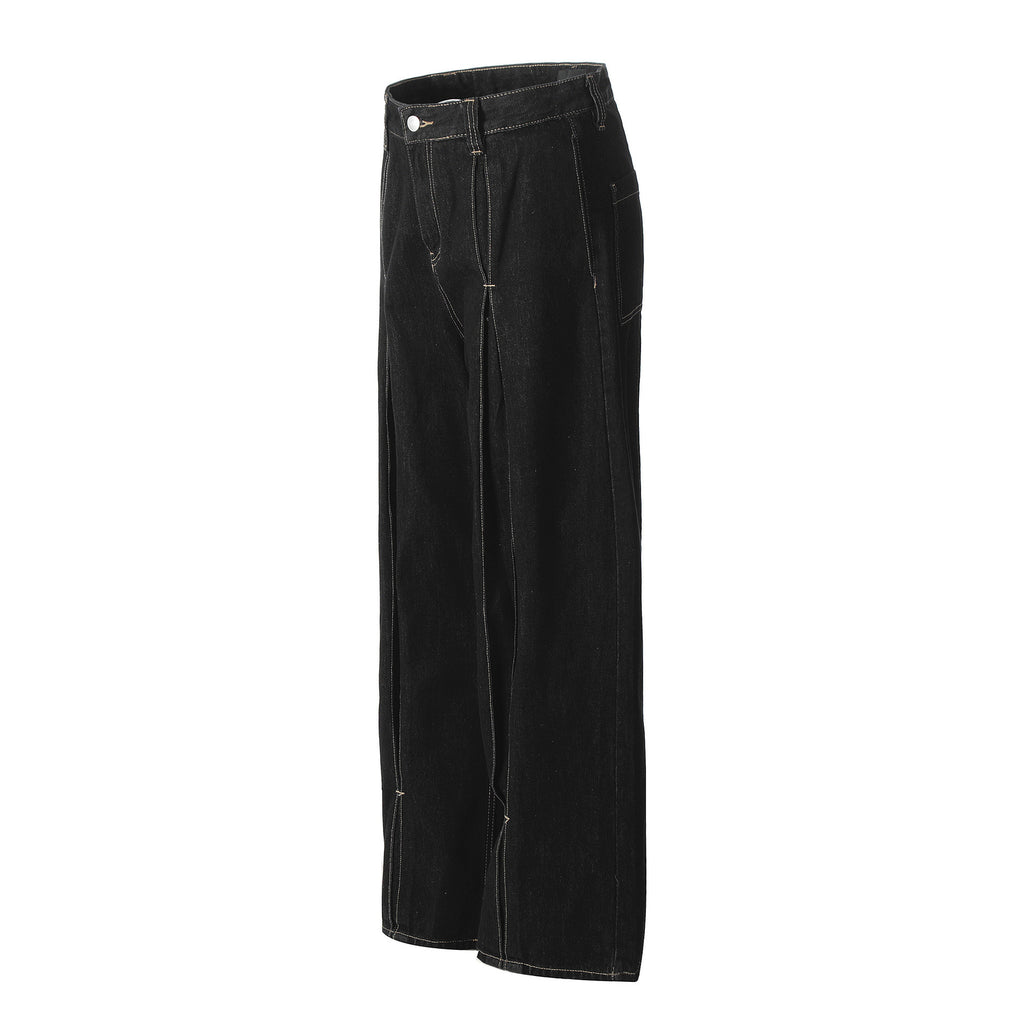 11KN Retro Bright Line Casual Wide-leg Trousers