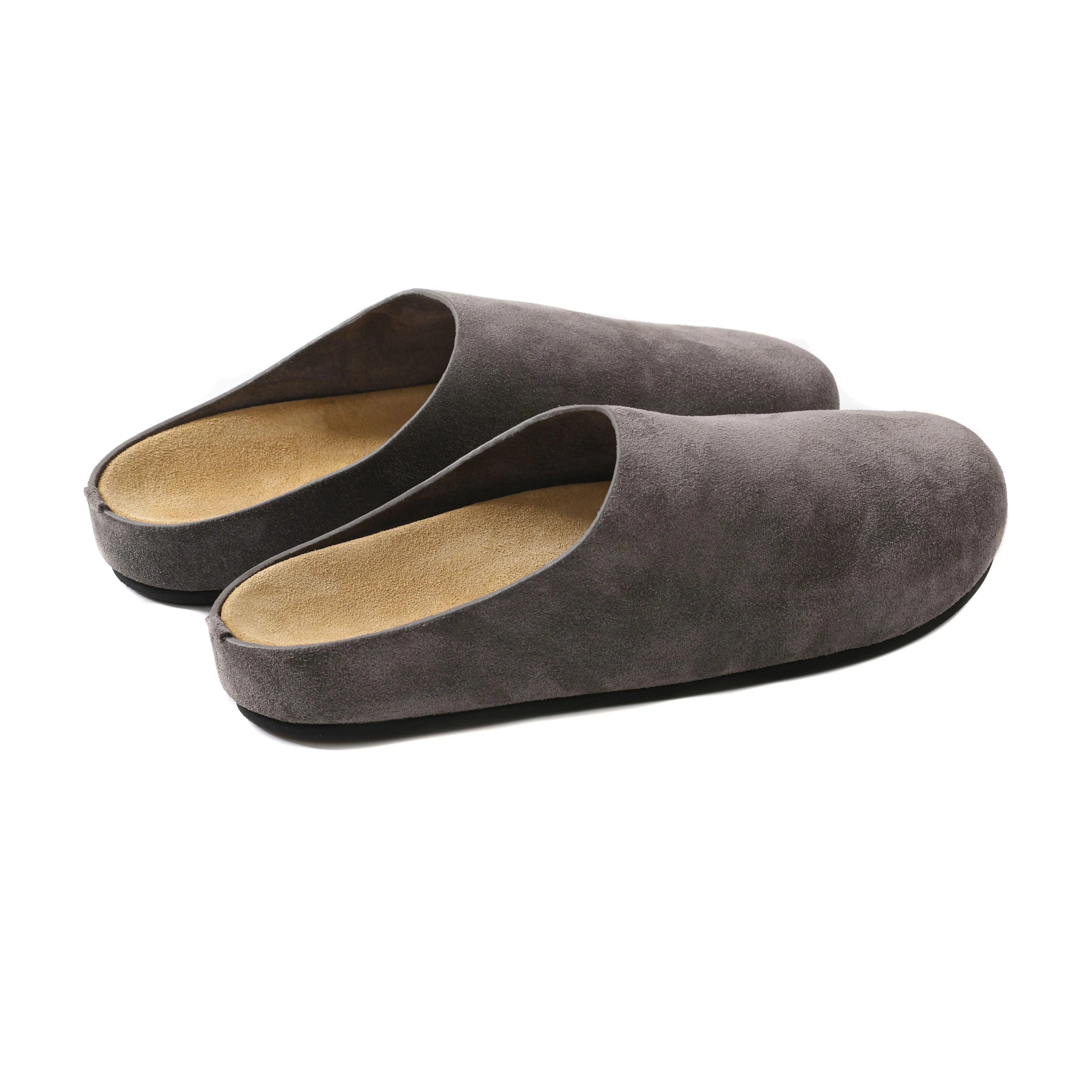 AMBSOM High-Gloss Suede Leather Closed-Toe Mule
