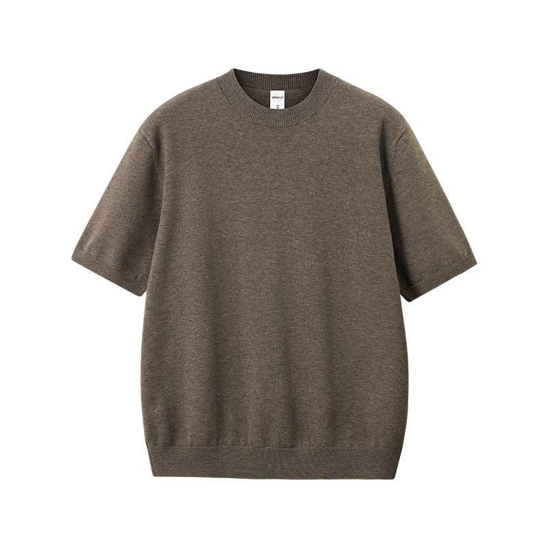 Inflation Loose Warm Knitted Round Neck Tee