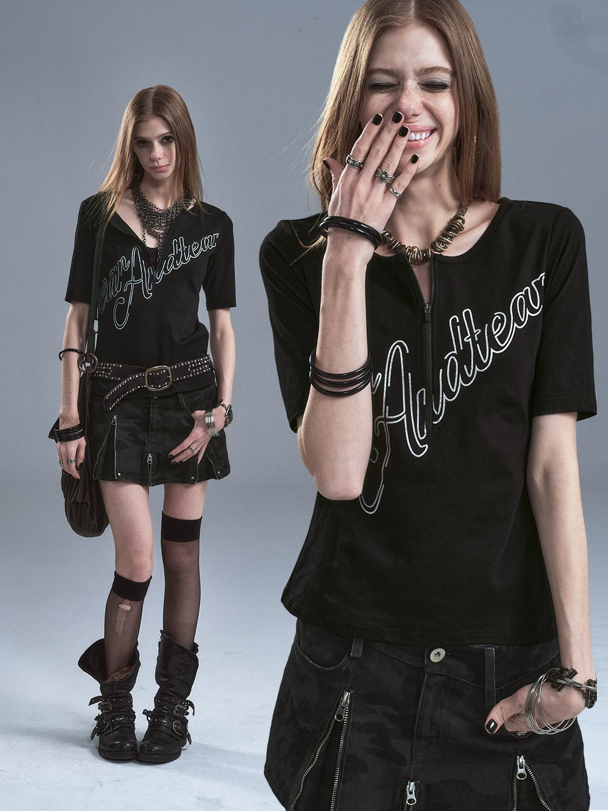 WearAndtear Letter Print Slim Casual Tee