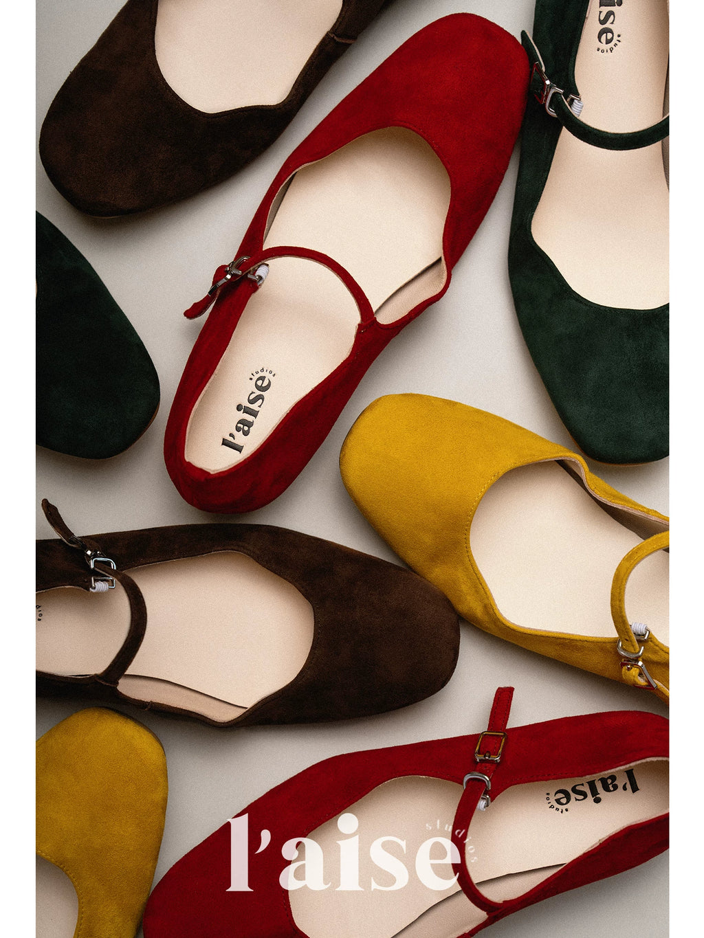 L'aise Suede Chunky Heel Mary Jane