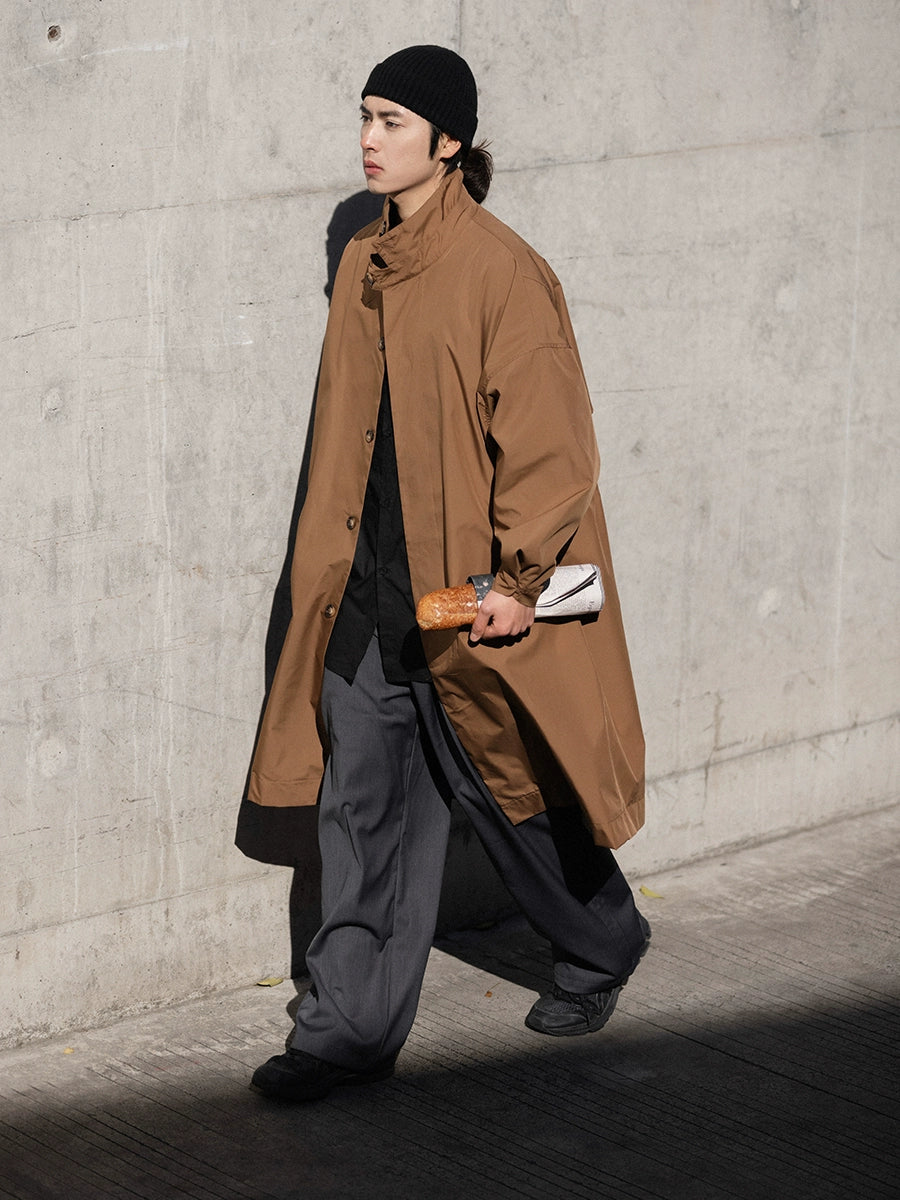 NOEARS Retro Medium and Long Thin Loose Trench Coat
