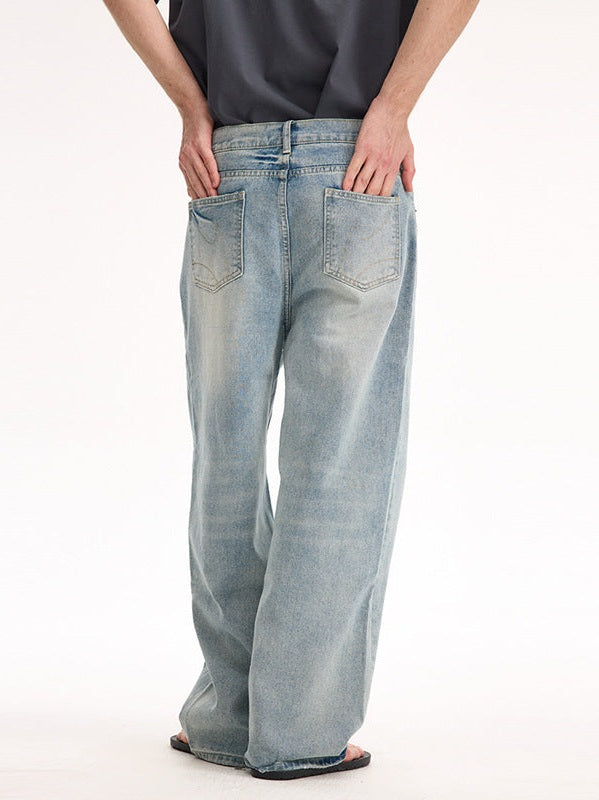 UNF medieval classic versatile CleanFit washed old straight jeans