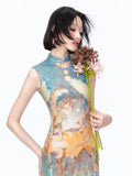 YEDM Floral Cutout Halter Mermaid Qipao Dress